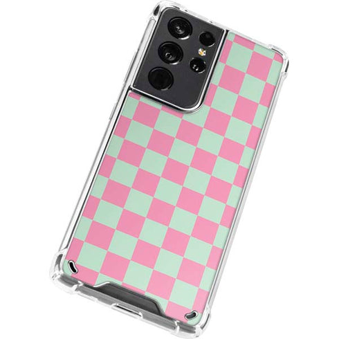 Watermelon Checkered Galaxy S21 Ultra 5G Clear Case